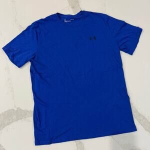 Under Armour Sport Left Chest Logo Short Sleeve TShirt Mens Large Loose Fit Blue